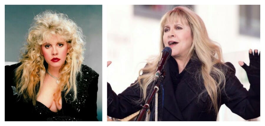 80s Pop Stars Stevie Nicks Then and now