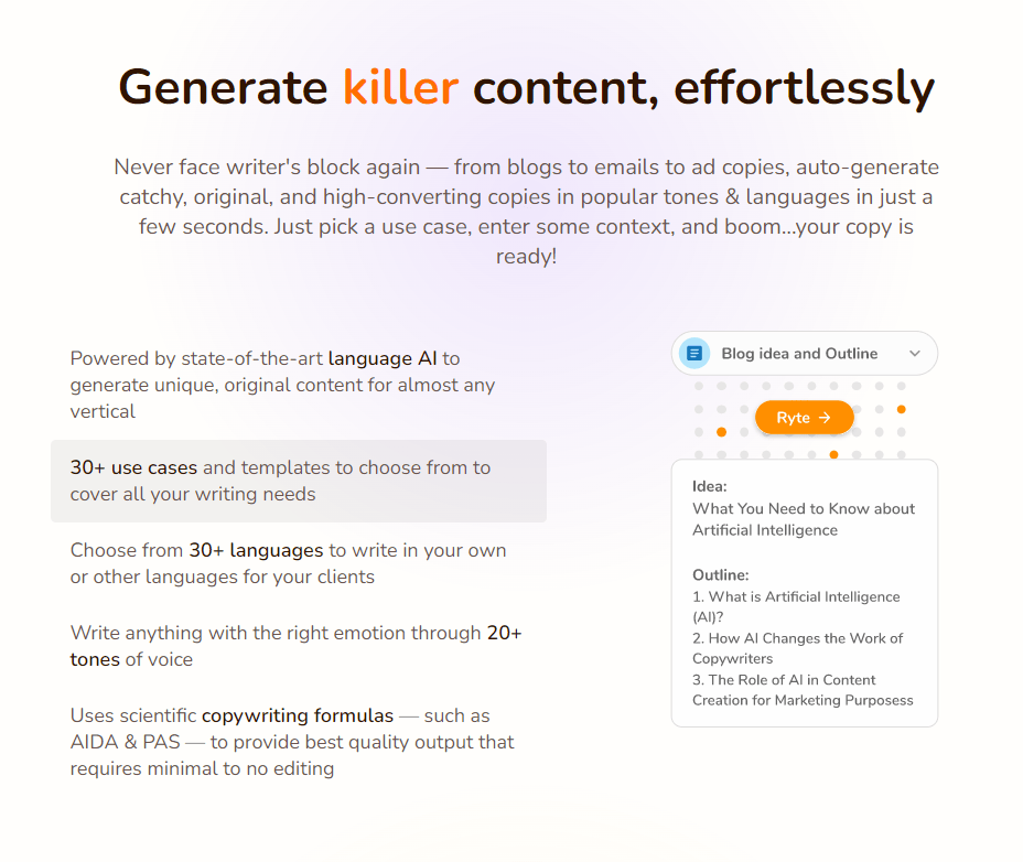 artificial intelligence article writer  for generating killer content