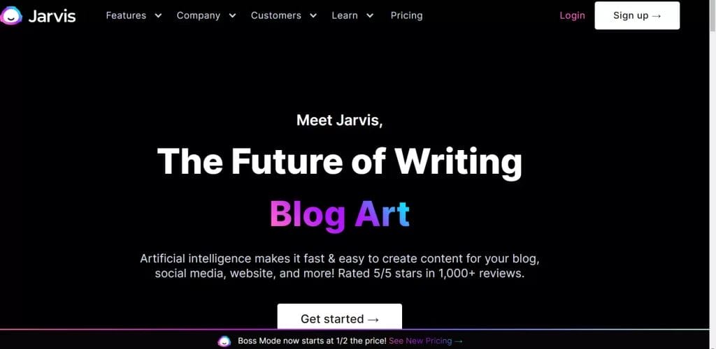 Jarvis AI reviews AI writer Content generator Ai writing assistant